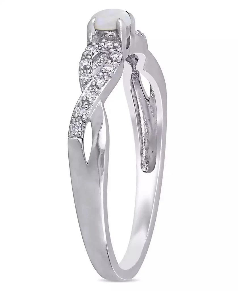 商品Macy's|Opal (1/10 ct. t.w.) and Diamond (1/10 ct. t.w.) Sterling Silver, Infinity Ring,价格¥735,第4张图片详细描述