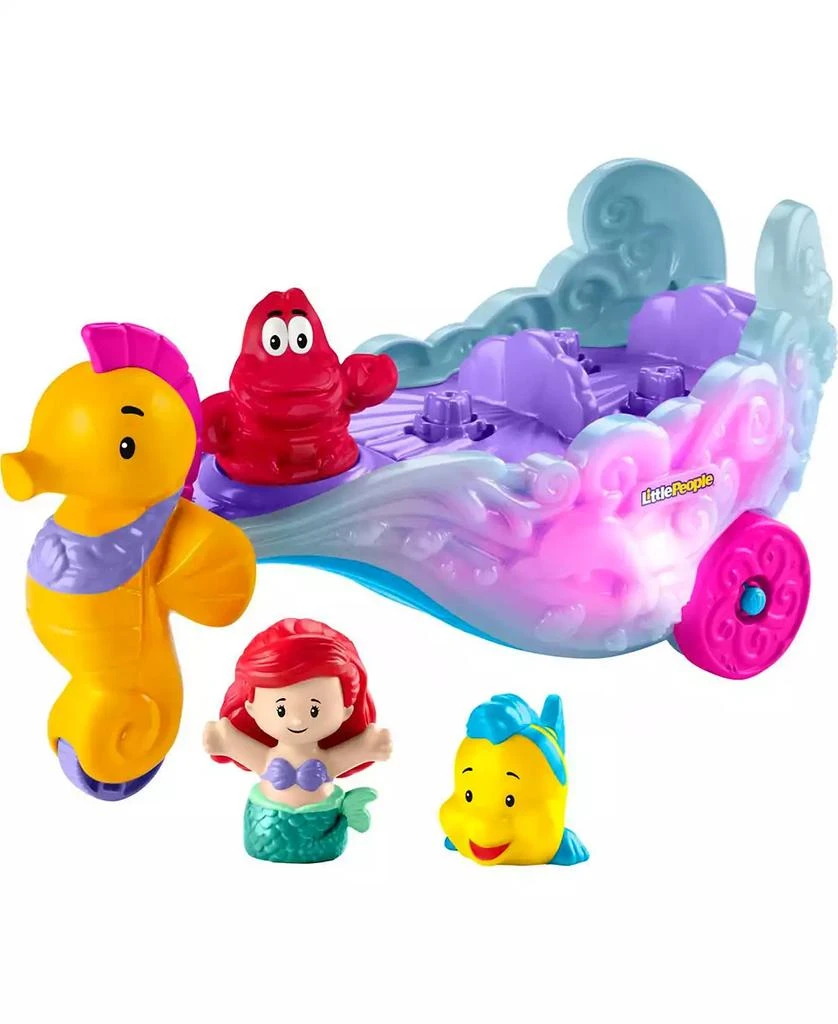 商品Fisher Price|Little People Disney Princess Ariel and Flounder Toddler Toys, Carriage with Music and Lights,价格¥135,第1张图片