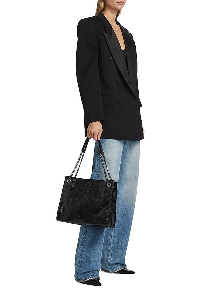 商品Yves Saint Laurent|Niki Medium Shopping Tote Bag In Crinkled Vintage Leather,价格¥17592,第2张图片详细描述