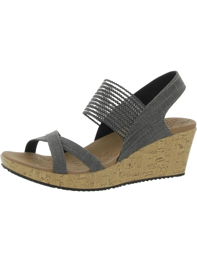 商品SKECHERS|Beverlee High Tea Womens Mesh Slingback Wedge Sandals,价格¥303,第1张图片