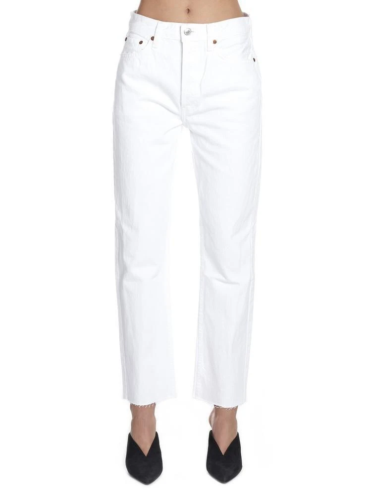 商品Re/Done|RE/DONE High Rise Stove Pipe Cropped Jeans,价格¥964,第1张图片