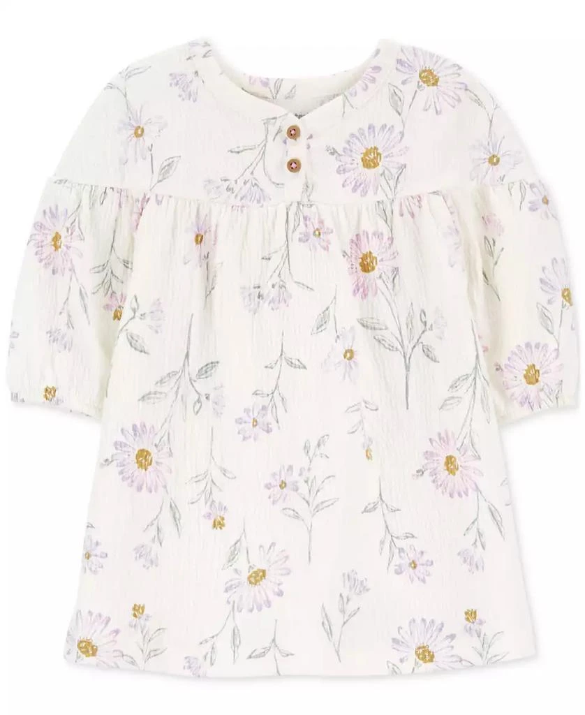 商品Carter's|Baby Girls Floral-Print Gauze Dress,价格¥111,第1张图片