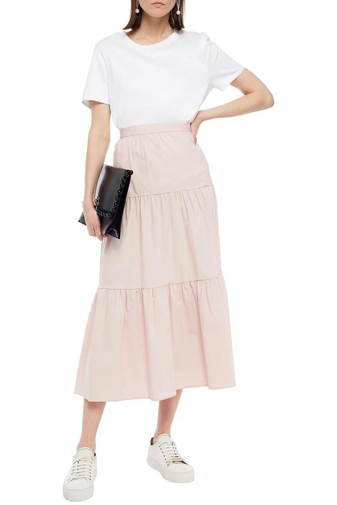 商品RED Valentino|Tiered stretch-cotton poplin midi skirt,价格¥1415,第4张图片详细描述