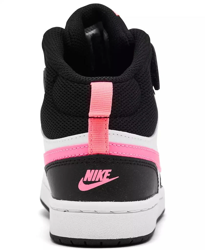 商品NIKE|Little Girls Court Borough Mid 2 Adjustable Strap Closure Casual Sneakers from Finish Line,价格¥422,第4张图片详细描述