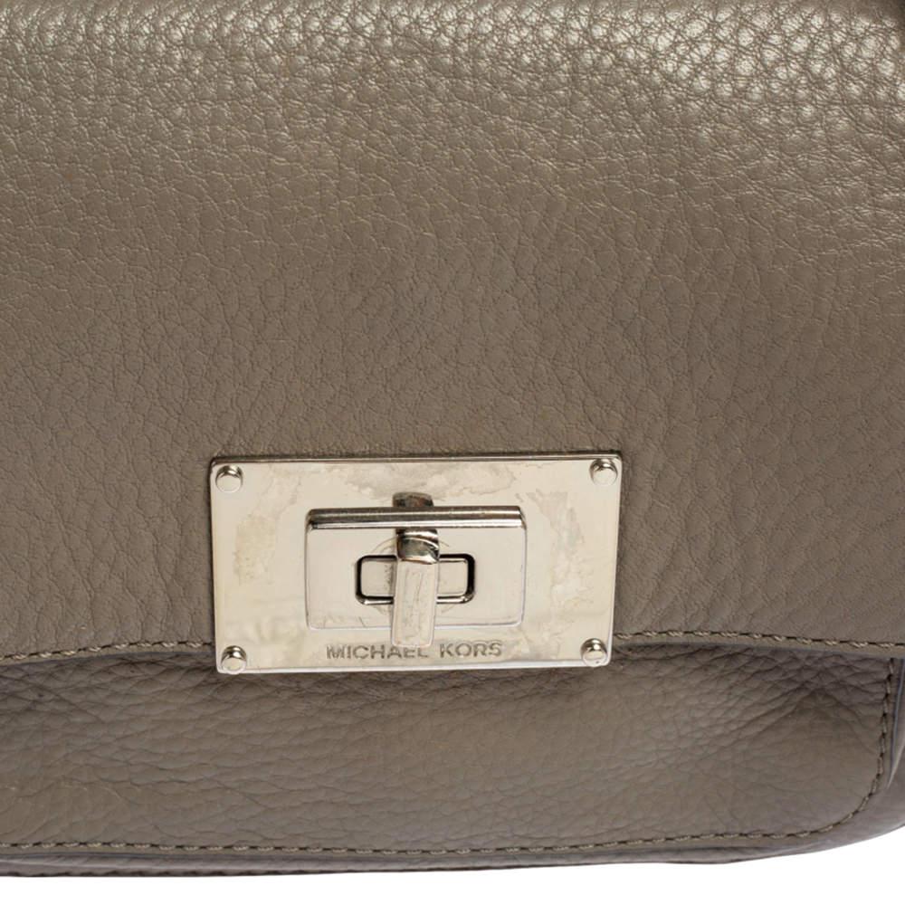 Michael Kors Grey Leather Sloan Flap Shoulder Bag商品第5张图片规格展示