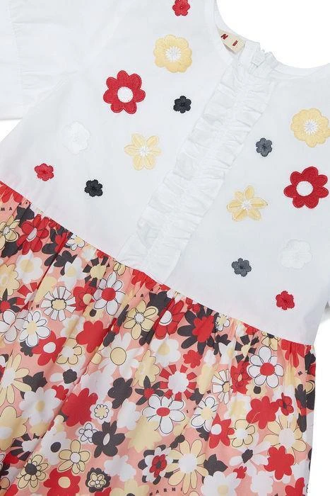 商品Marni|Marni Kids Floral-Printed Short-Sleeved Ruffled Dress,价格¥887,第3张图片详细描述