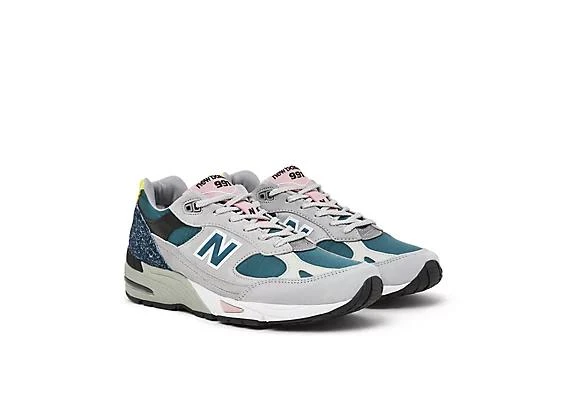 商品New Balance|男款 新百伦 991 休闲鞋 英产 银蓝色,价格¥1947,第2张图片详细描述