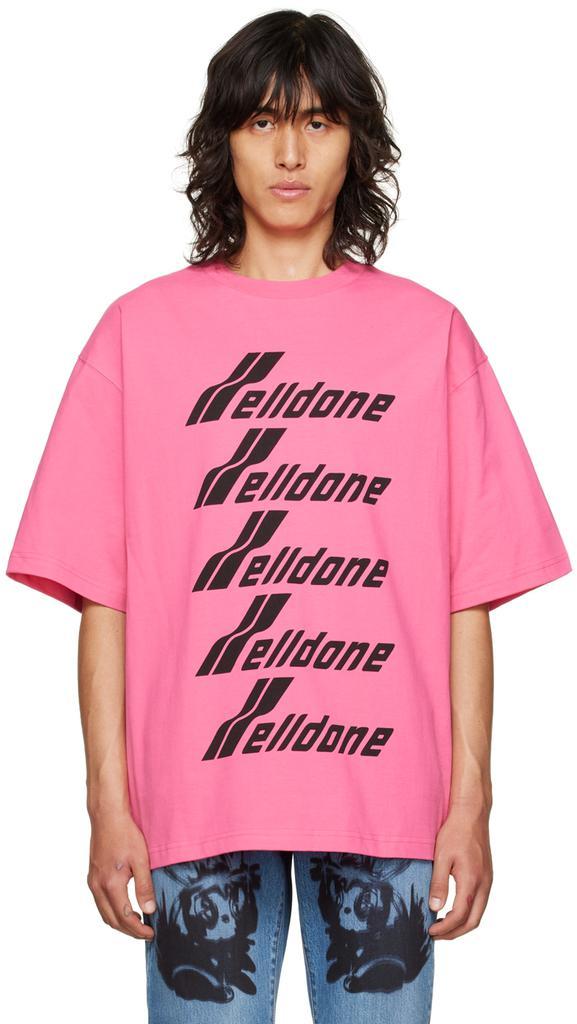 商品We11done|Pink Printed T-Shirt,价格¥711,第1张图片