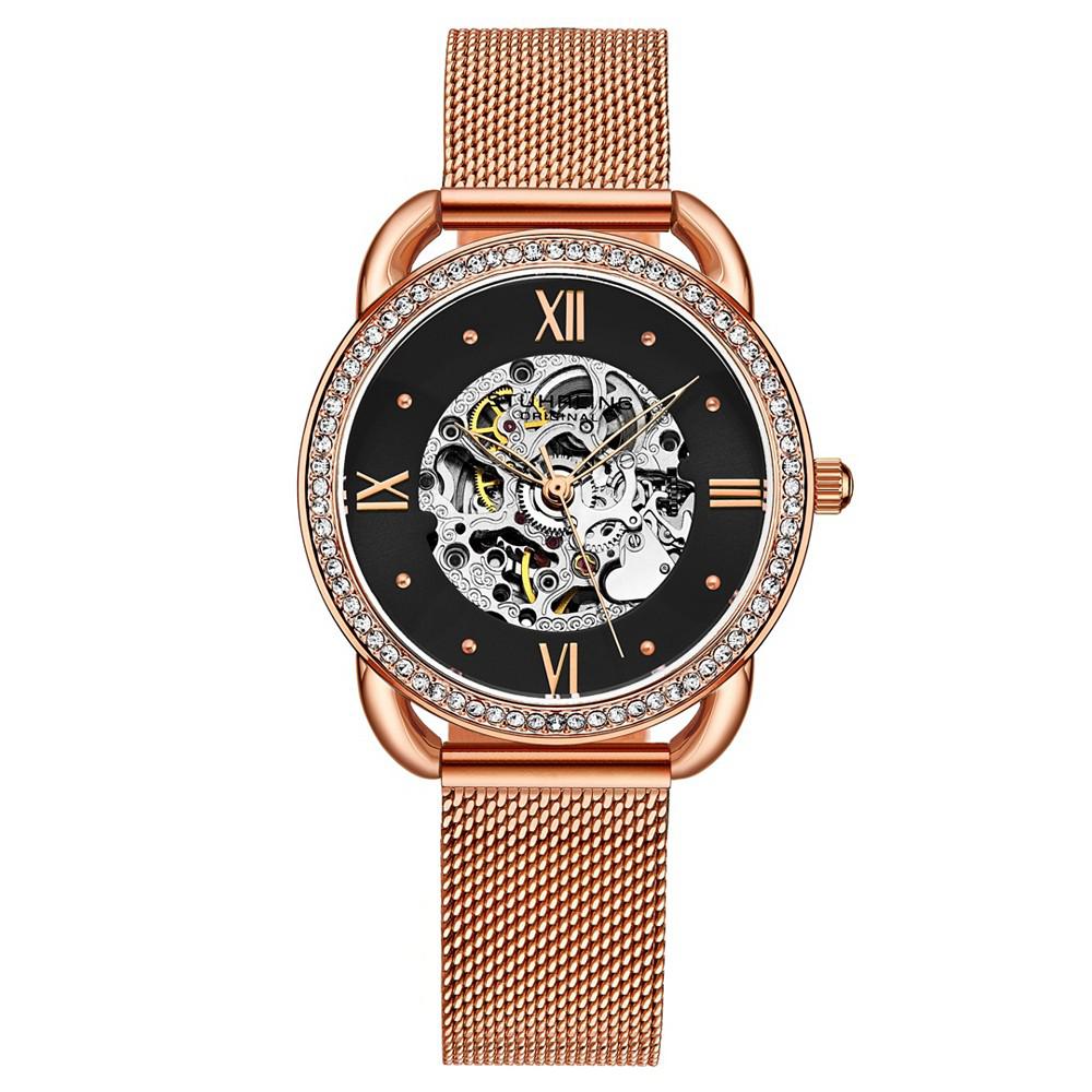 Women's Automatic Rose Gold-Tone Mesh Bracelet Strap Watch 36mm商品第1张图片规格展示