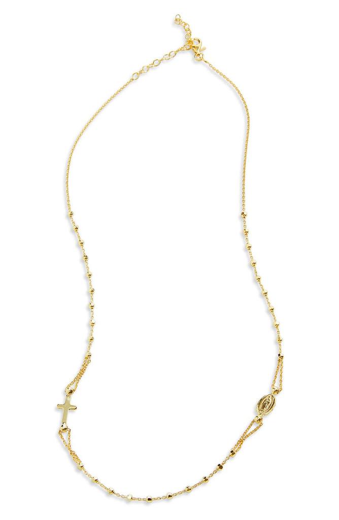 Italian 18K Gold Vermeil Rosary Necklace商品第1张图片规格展示