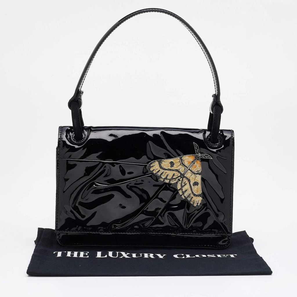 Valentino Black Patent Leather Butterfly Embellished Shoulder Bag 商品