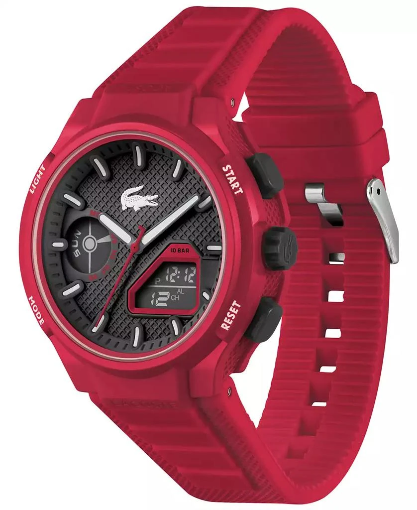 商品Lacoste|Men's LC33 Red Silicone Strap Watch 45mm,价格¥537,第2张图片详细描述