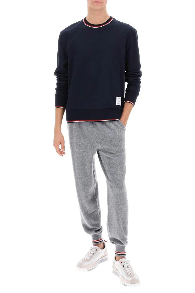商品Thom Browne|Cotton sweater with RWB stripe trims,价格¥2723,第2张图片详细描述