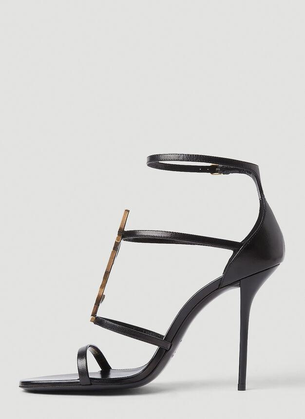 商品Yves Saint Laurent|Cassandra Logo Plaque High Heels in Black,价格¥7682,第5张图片详细描述