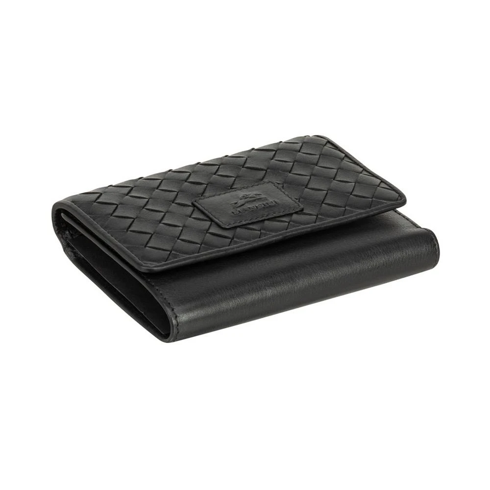 商品Mancini Leather Goods|Women's Basket Weave Collection RFID Secure Mini Clutch Wallet,价格¥551,第5张图片详细描述