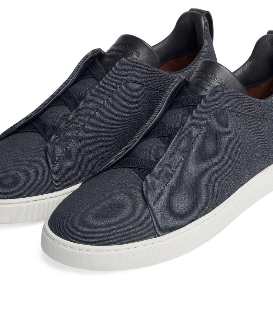 商品Zegna|Canvas Triple Stitch Sneakers,价格¥5957,第3张图片详细描述