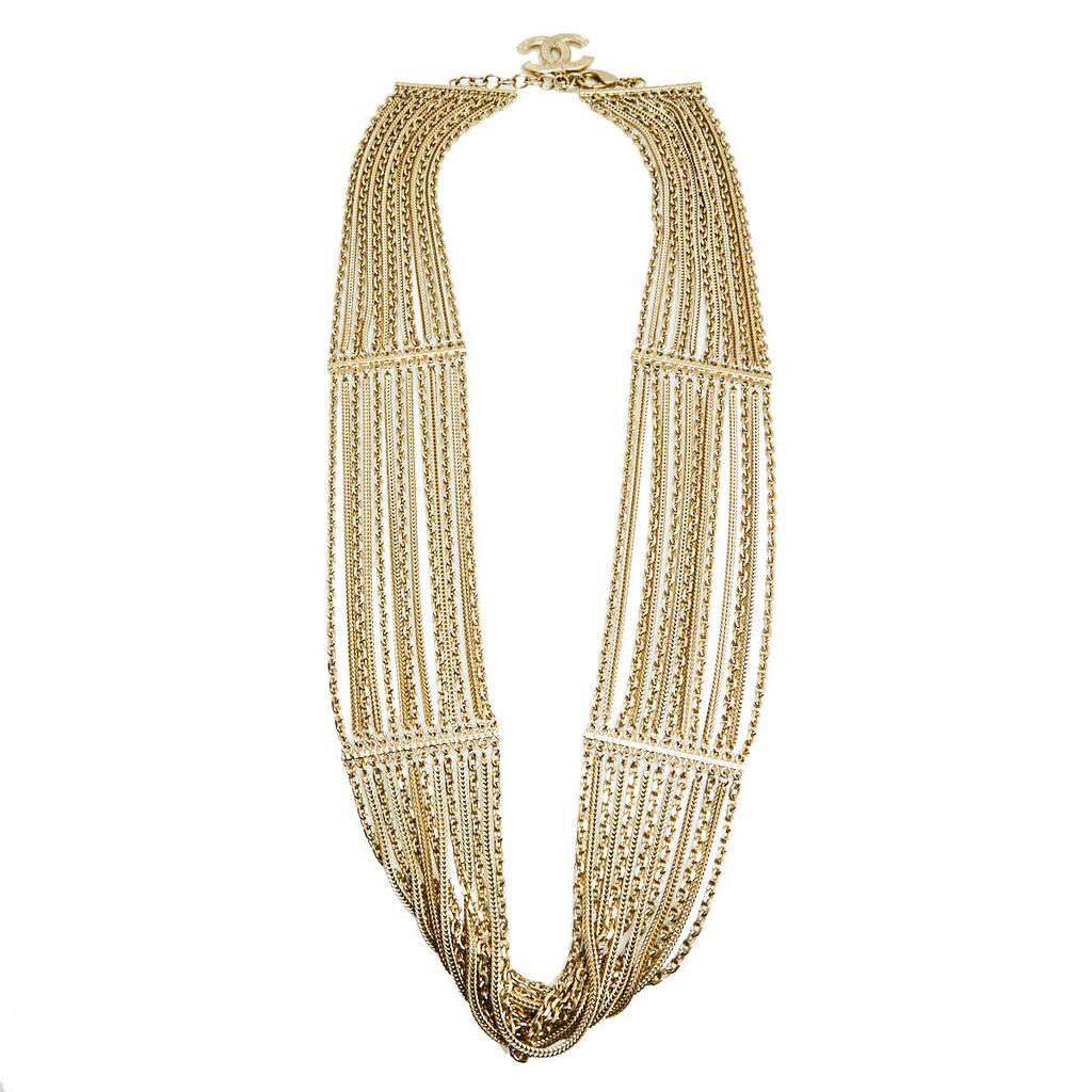商品[二手商品] Chanel|Chanel Gold-Tone Multi Strand Chain Necklace,价格¥7490,第1张图片