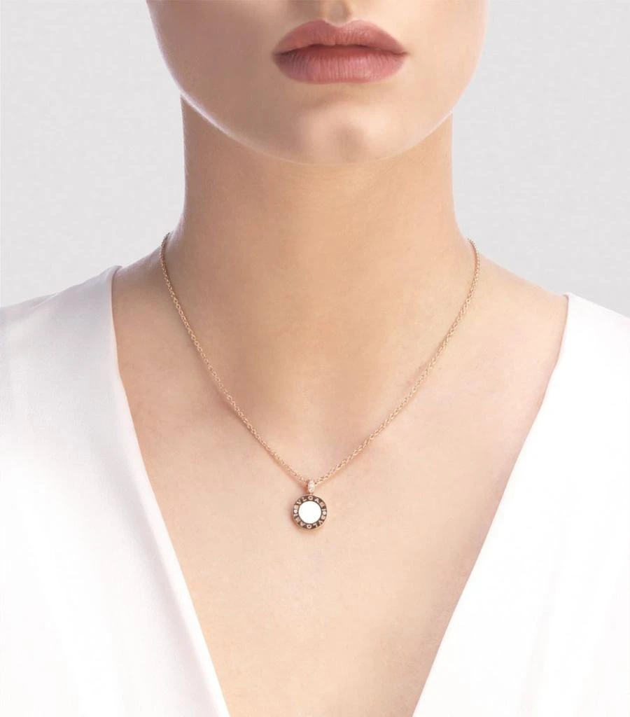 商品BVLGARI|Rose Gold, Mother-of-Pearl and Diamond BVGLARI BVLGARI Necklace ,价格¥39404,第2张图片详细描述