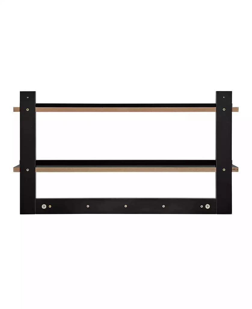 商品Danya B|2-Tier Ledge Wall Shelf organizer with Five Hanging Coat or towel Hooks, Perfect For Entryway or Bathroom,价格¥249,第4张图片详细描述