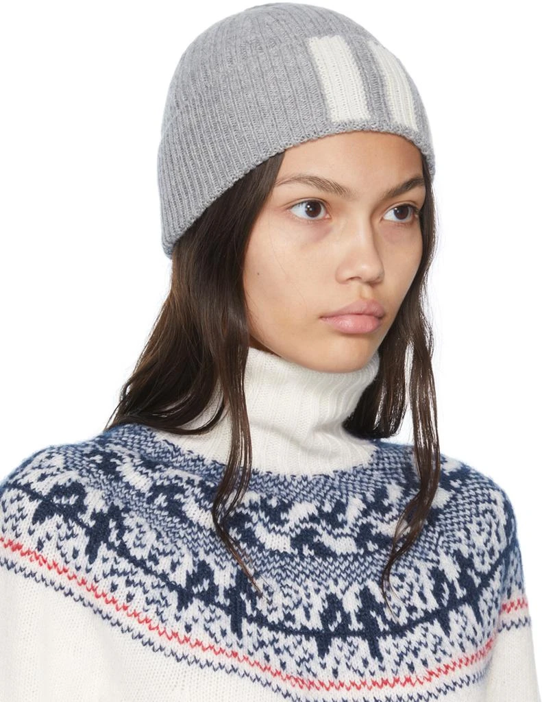 商品Thom Browne|Gray Cashmere 4-Bar Beanie,价格¥2132,第2张图片详细描述