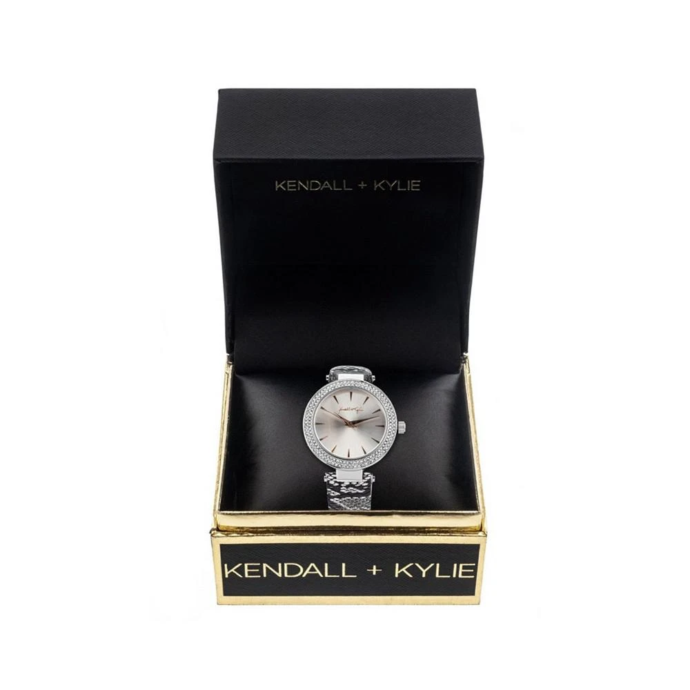 商品KENDALL & KYLIE|Women's Black and White Snakeskin Stainless Steel Strap Analog Watch,价格¥113,第2张图片详细描述