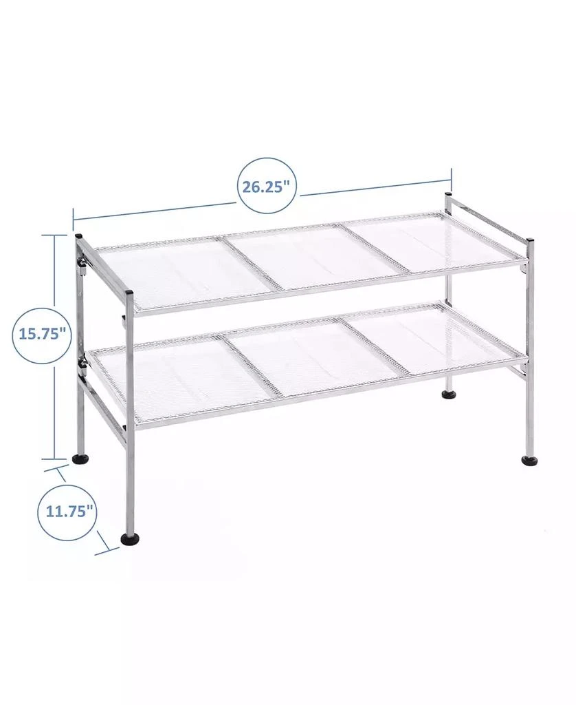 商品Seville Classics|2-Tier Metal Mesh Stackable Shoe Rack,价格¥243,第3张图片详细描述