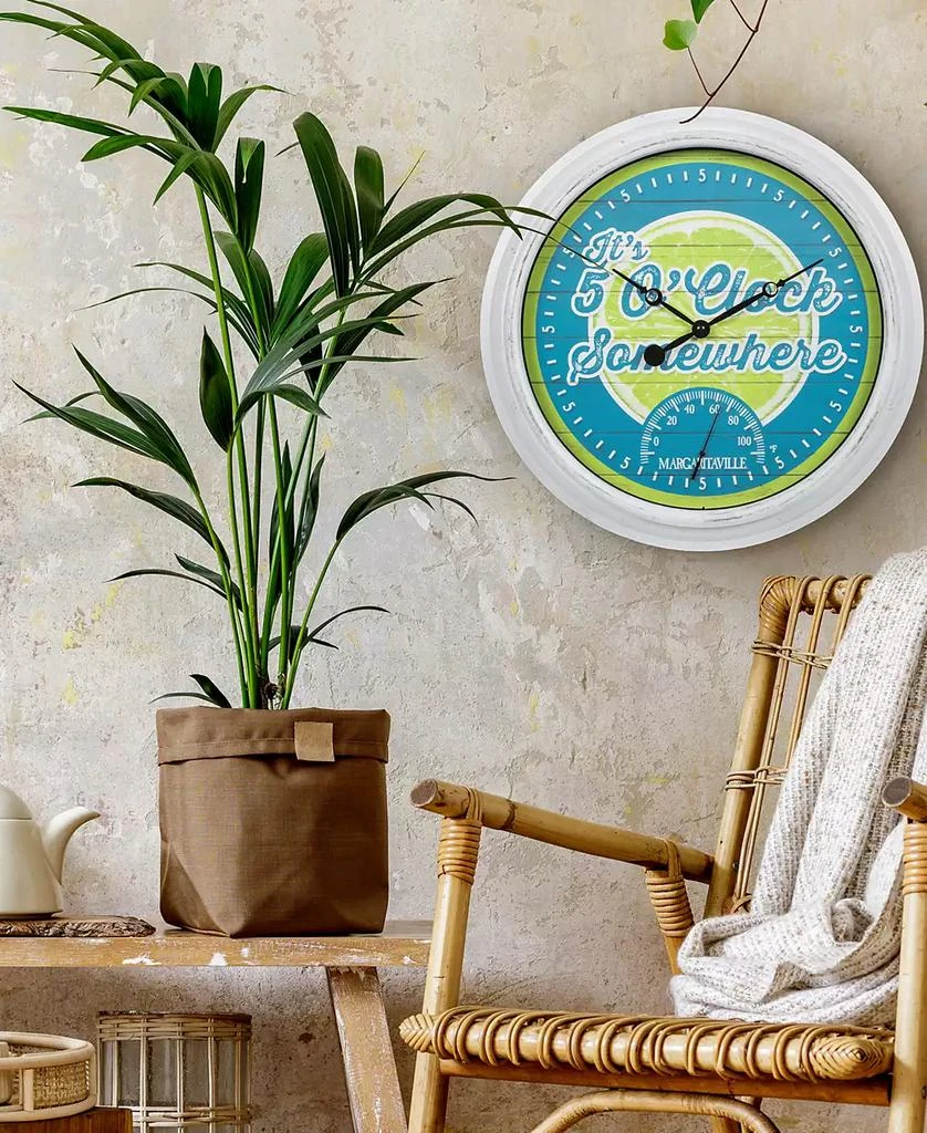 商品La Crosse Technology|433-3841MV2T 15.75" Margaritaville Indoor, Outdoor Wall Clock with Temp It's 5 O'Clock Somewhere,价格¥326,第3张图片详细描述