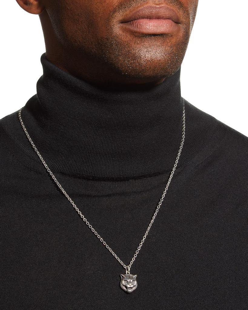 商品Gucci|Feline Head Sterling Silver Necklace,价格¥3128,第4张图片详细描述