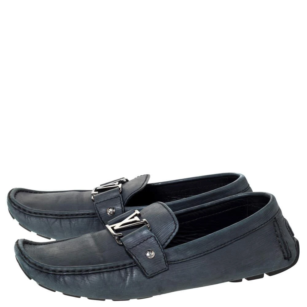 商品[二手商品] Louis Vuitton|Louis Vuitton Grey Nubuck Leather Monte Carlo Slip On Loafers Size 43,价格¥2242,第4张图片详细描述