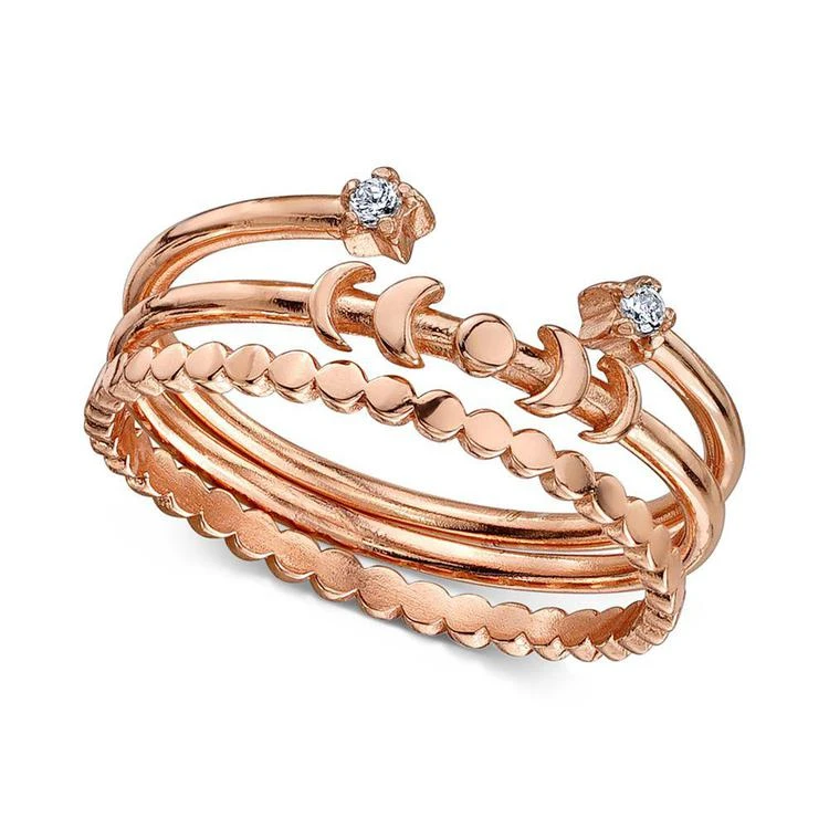 商品Unwritten|3-Pc. Cubic Zirconia Stack Ring in Rose Gold Flashed Sterling Silver,价格¥113,第1张图片