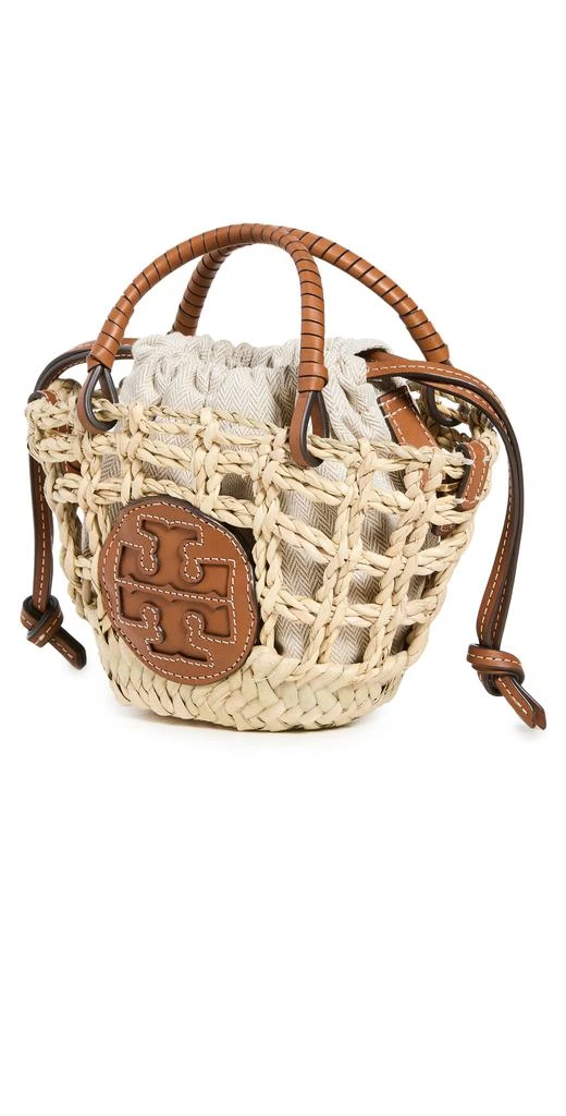 商品Tory Burch|Tory Burch Ella 镂空梭织迷你水桶包托特包,价格¥1473,第1张图片