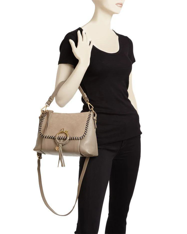 商品See by Chloé|Joan Whipstitch Small Suede & Leather Satchel,价格¥1924,第2张图片详细描述