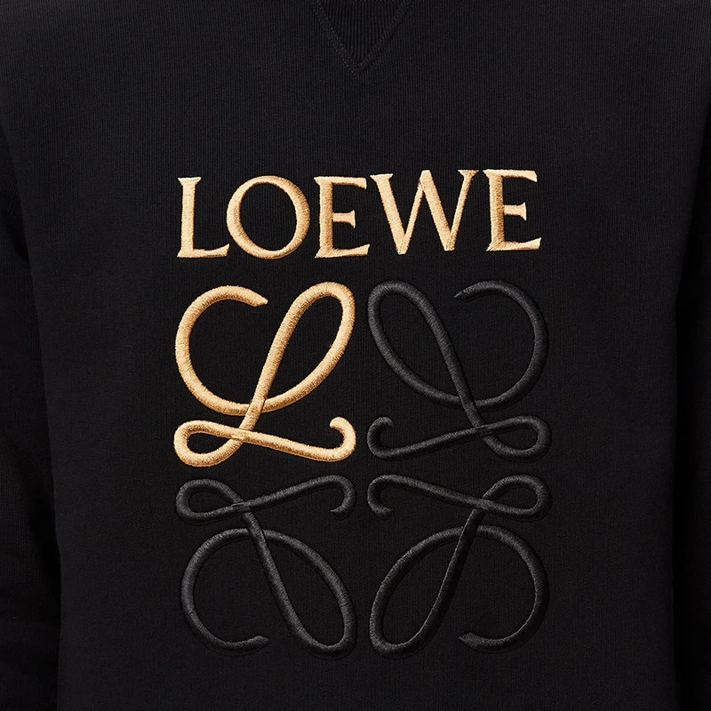 【预售3-7天】LOEWE/罗意威 22年早春新款 男士黑色棉质Logo Anagram刺绣长袖运动衫卫衣H526341XA1-1100 商品