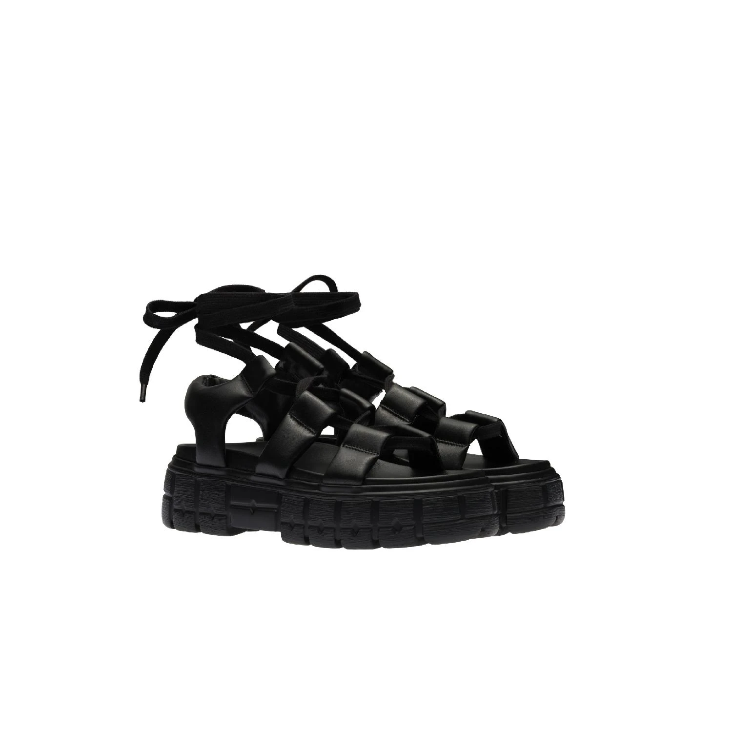 商品Miu Miu|包邮包税【预售7天发货】 MIUMIU缪缪 23秋冬 女士 厚底鞋 Sandales sportives en cuir nappa 5X881D_77F_F0002_F_050,价格¥7448,第1张图片