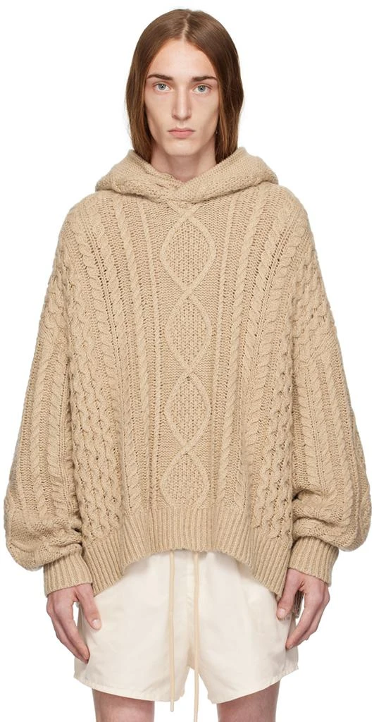 商品Essentials|Beige Cable Hoodie,价格¥1179,第1张图片