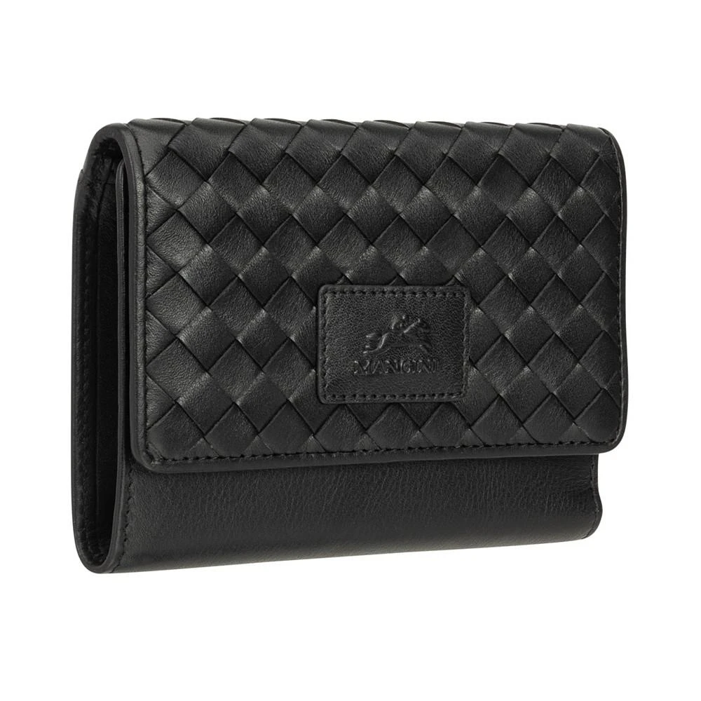 商品Mancini Leather Goods|Women's Basket Weave Collection RFID Secure Mini Clutch Wallet,价格¥551,第2张图片详细描述