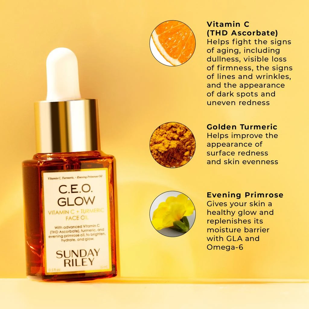 商品Sunday Riley|Sunday Riley C.E.O. Glow Vitamin C Turmeric Face Oil,价格¥334,第3张图片详细描述