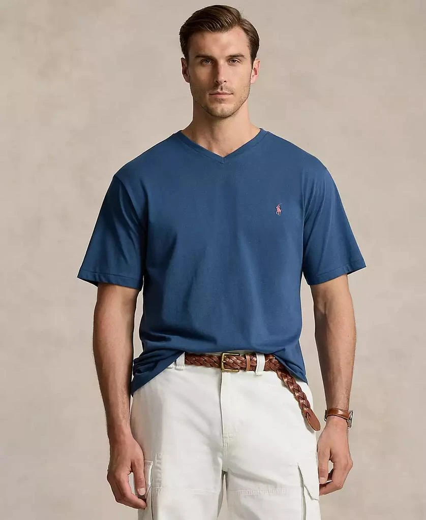 商品Ralph Lauren|Men's Big & Tall Jersey V-Neck T-Shirt,价格¥300,第1张图片