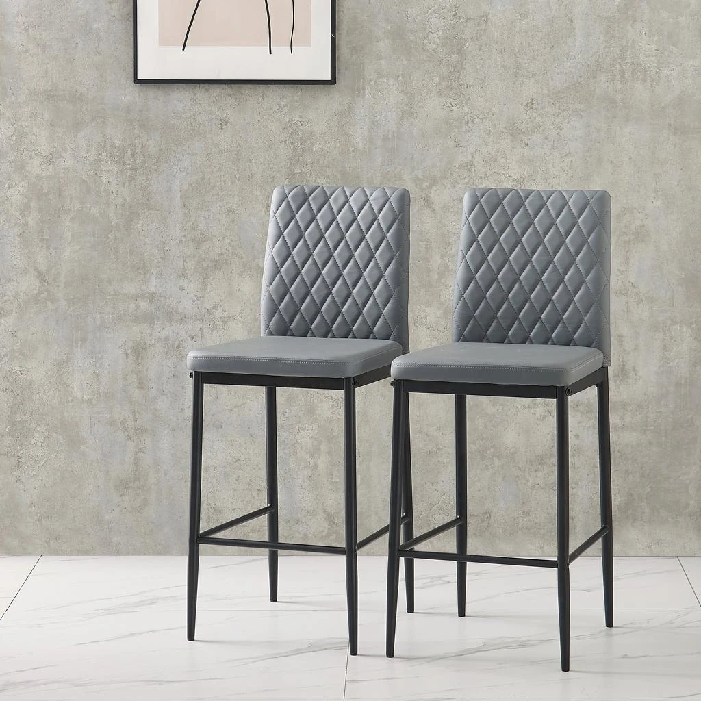 商品Streamdale Furniture|Streamdale Modern Gray Bar Chair Set,价格¥1186,第1张图片
