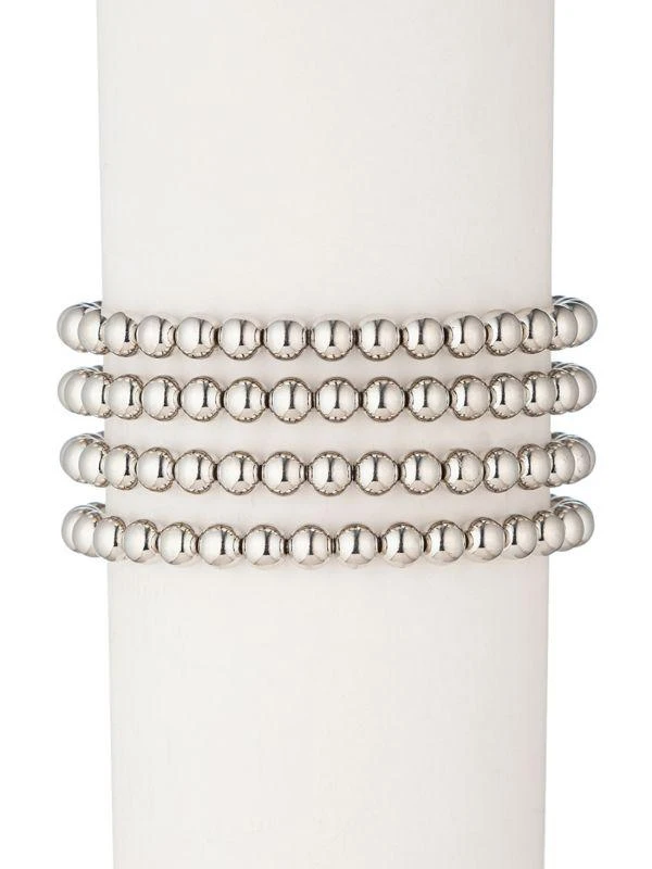 商品Eye Candy LA|Sophia 18K White Goldplated Bead Bracelet,价格¥272,第1张图片