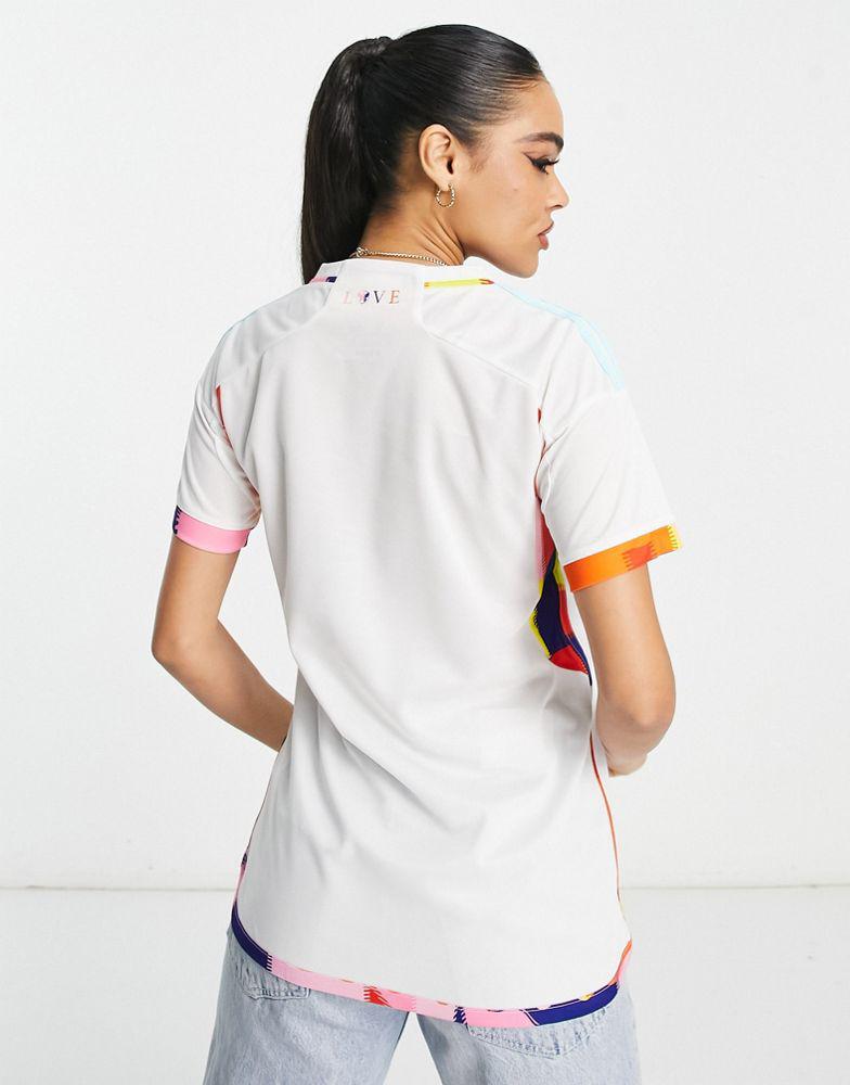 adidas Football Belgium World Cup 2022 away shirt in white商品第4张图片规格展示