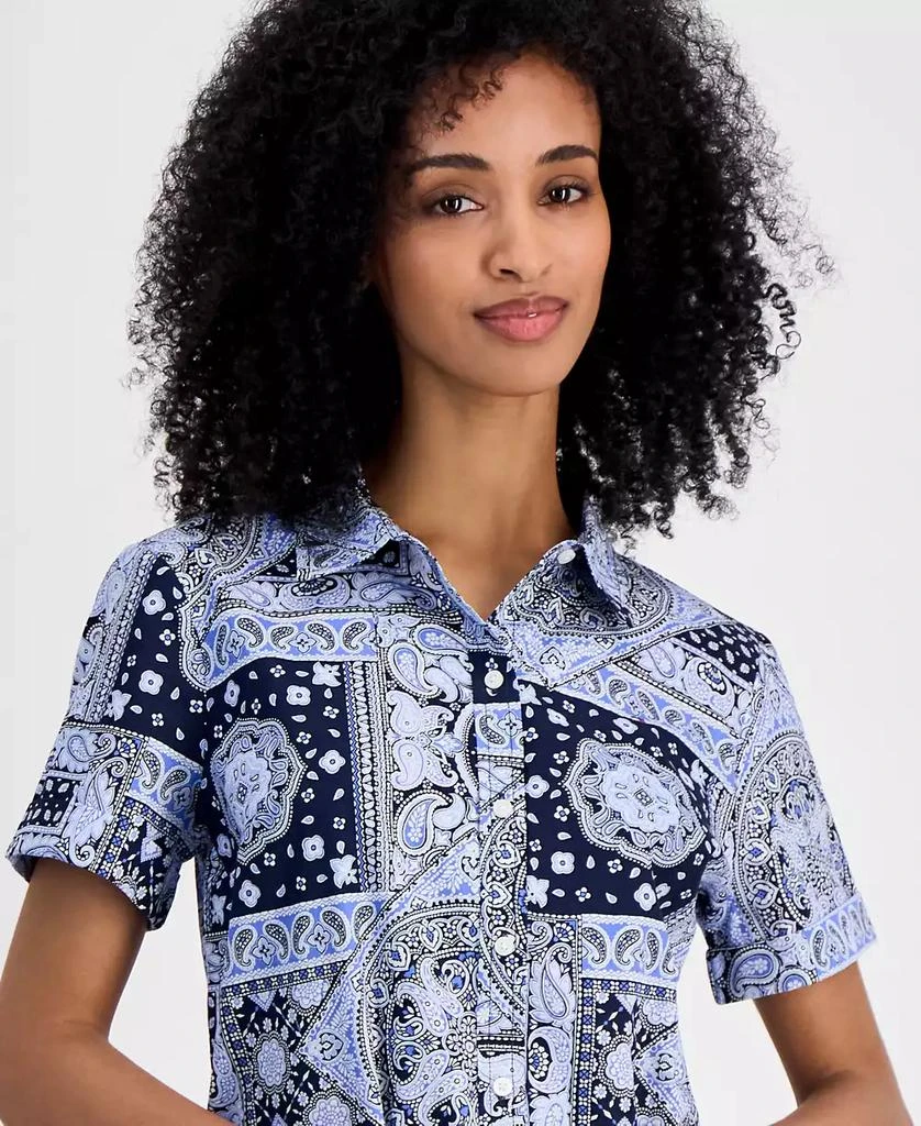 商品Tommy Hilfiger|Women's Striped Cotton Camp Shirt,价格¥267,第3张图片详细描述