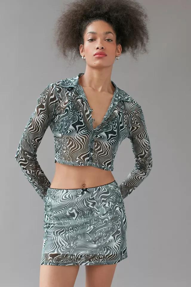 商品Urban Outfitters|UO Santana Mesh Top And Mini Skirt Set,价格¥359,第3张图片详细描述