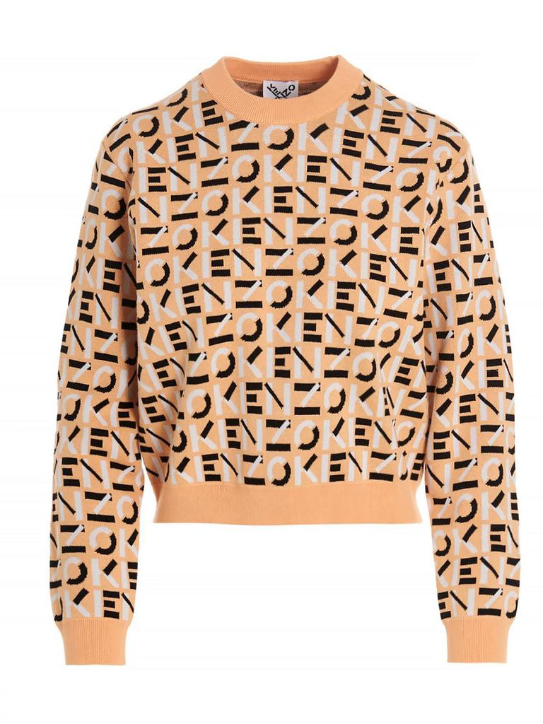 Kenzo Ladies Apricot Monogram Intarsia Logo Sweater, Size X-Large商品第1张图片规格展示