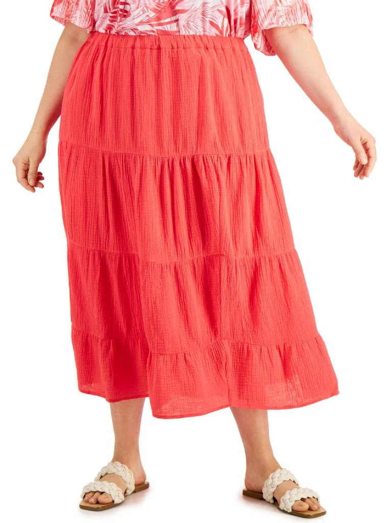 商品Calvin Klein|Plus Womens Midi Wear to Work A-Line Skirt,价格¥256,第1张图片