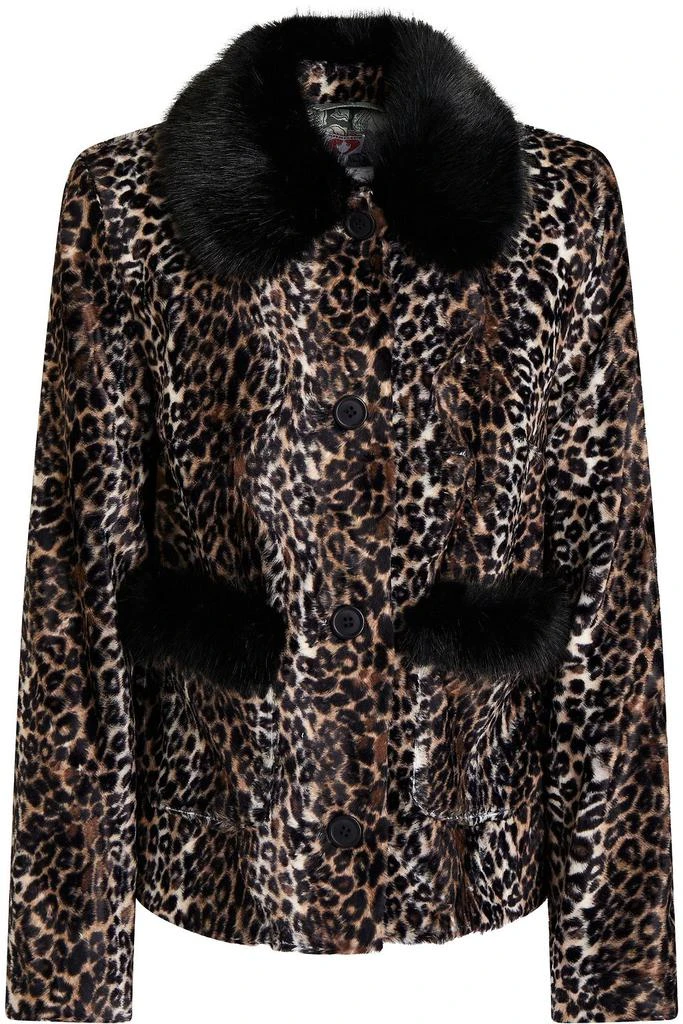 商品shrimps|Duke leopard-print faux fur jacket,价格¥1523,第1张图片