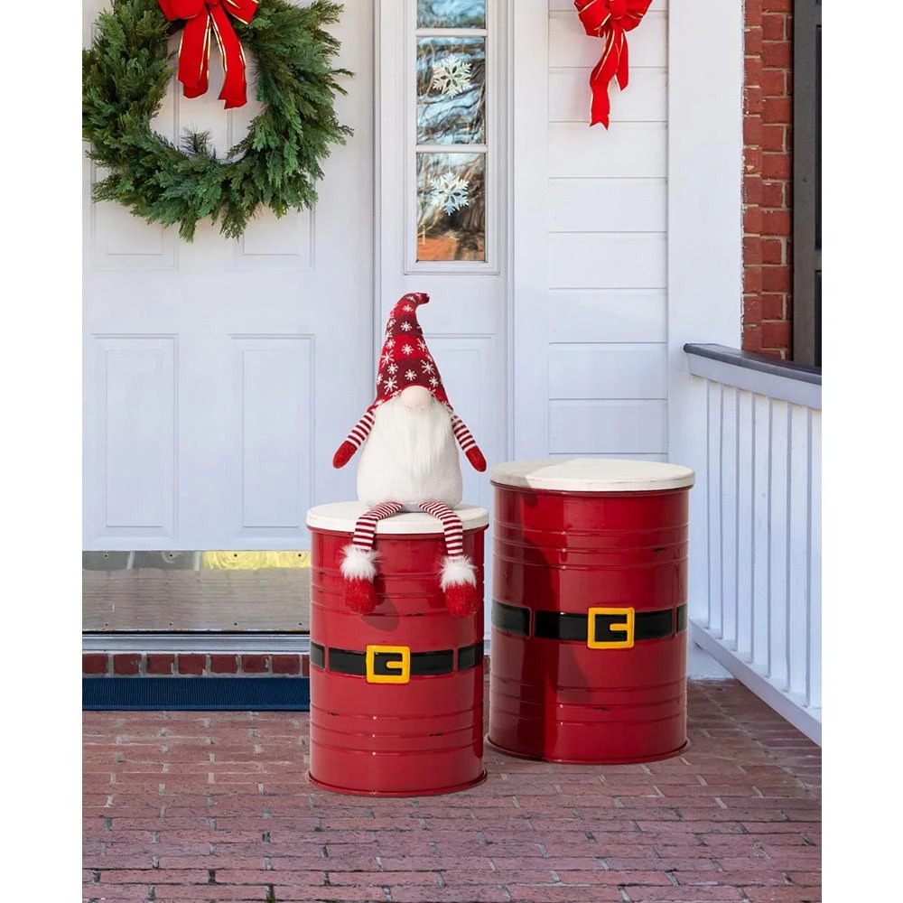 2 Piece Christmas Metal Santa Belt Storage Container Set 商品