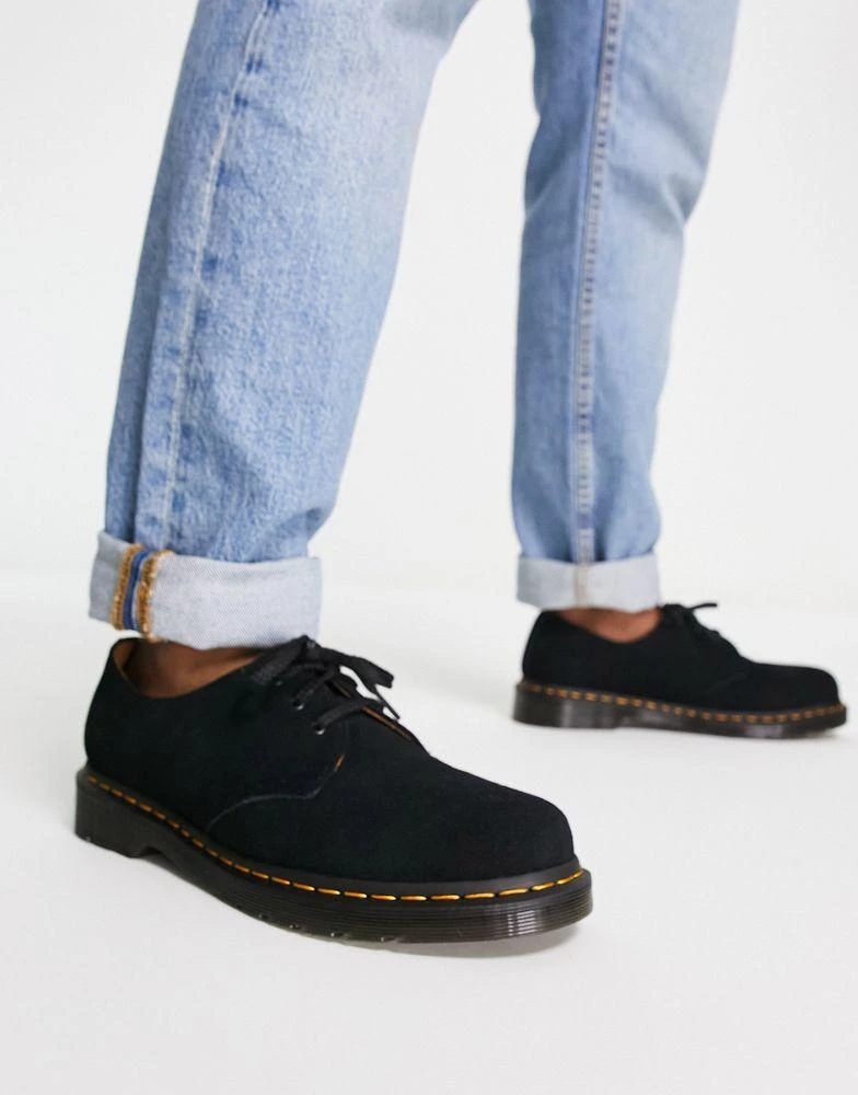 商品Dr. Martens|Dr Martens 1461 3 eye shoes in black suede,价格¥1021,第1张图片