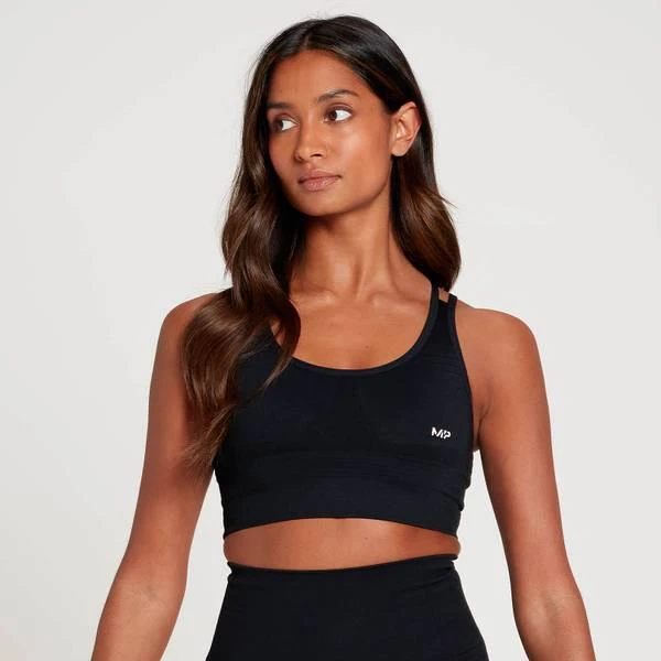 商品Myprotein|MP Women's Tempo Seamless Sports Bra - Black,价格¥145,第1张图片