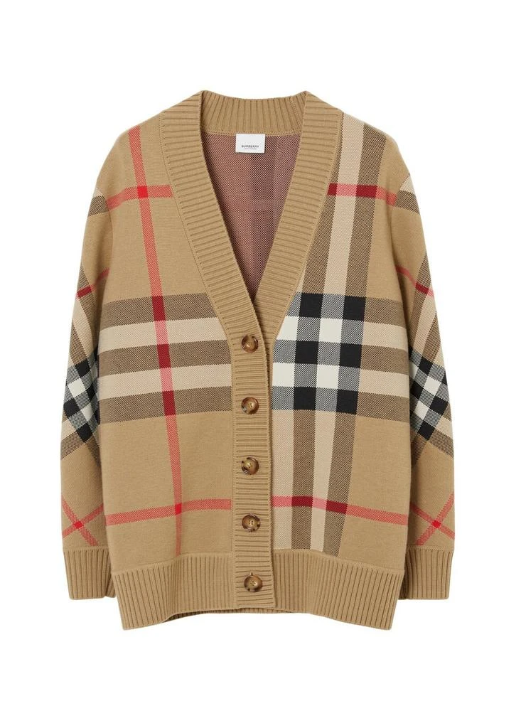 商品Burberry|Check wool blend cardigan,价格¥9789,第1张图片